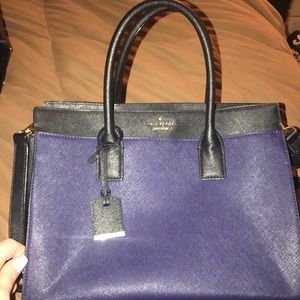 Denim and black Kate Spade bag